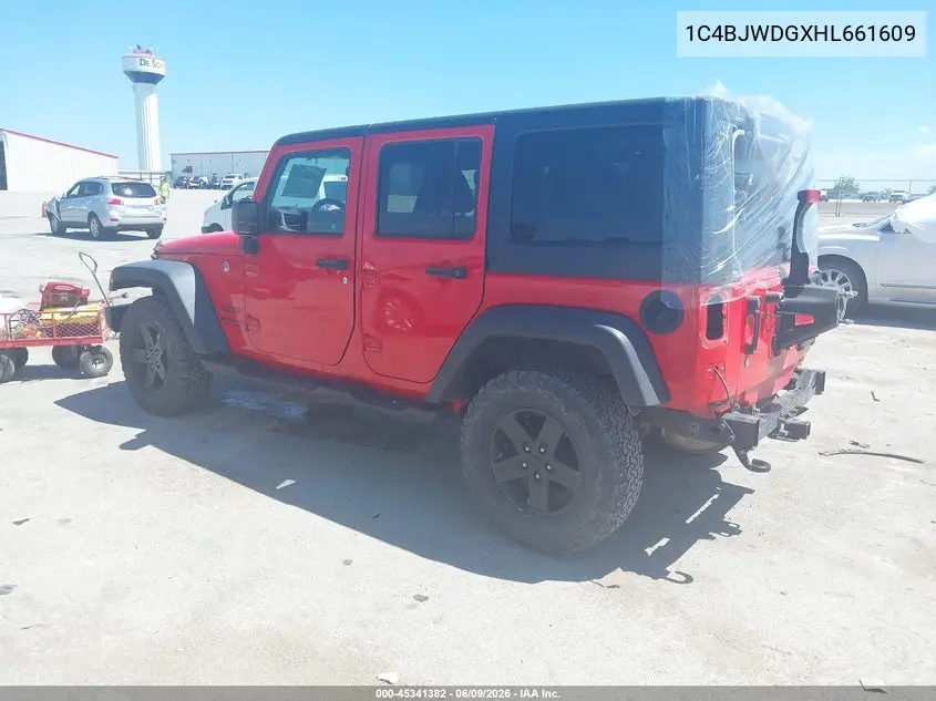 2017 Jeep Wrangler Unlimited Sport 4X4 VIN: 1C4BJWDGXHL661609 Lot: 45341382