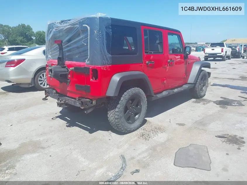 2017 Jeep Wrangler Unlimited Sport 4X4 VIN: 1C4BJWDGXHL661609 Lot: 45341382