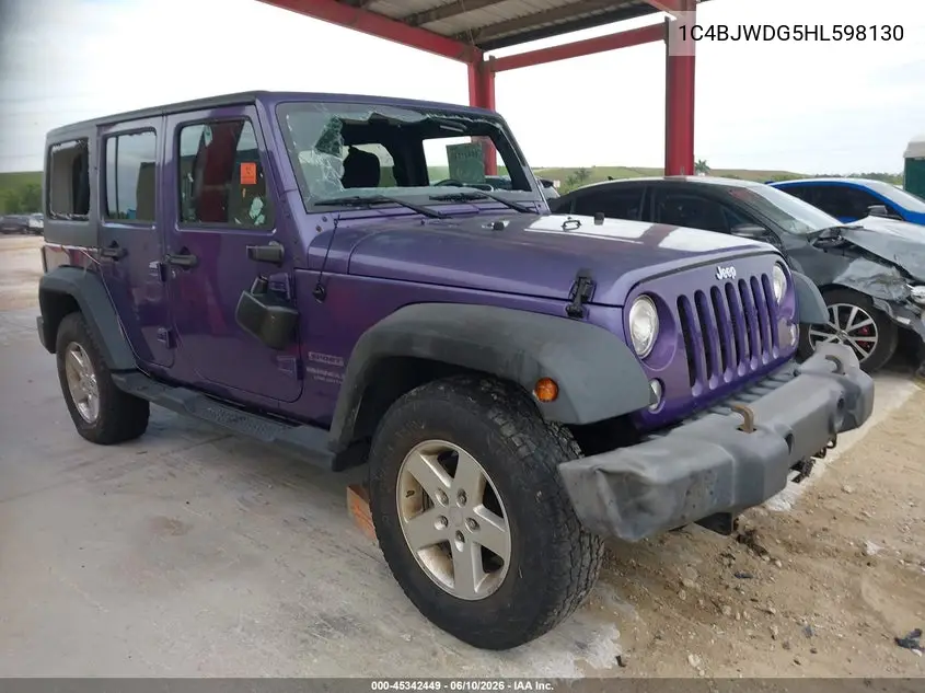 2017 Jeep Wrangler Unlimited Sport 4X4 VIN: 1C4BJWDG5HL598130 Lot: 45342449