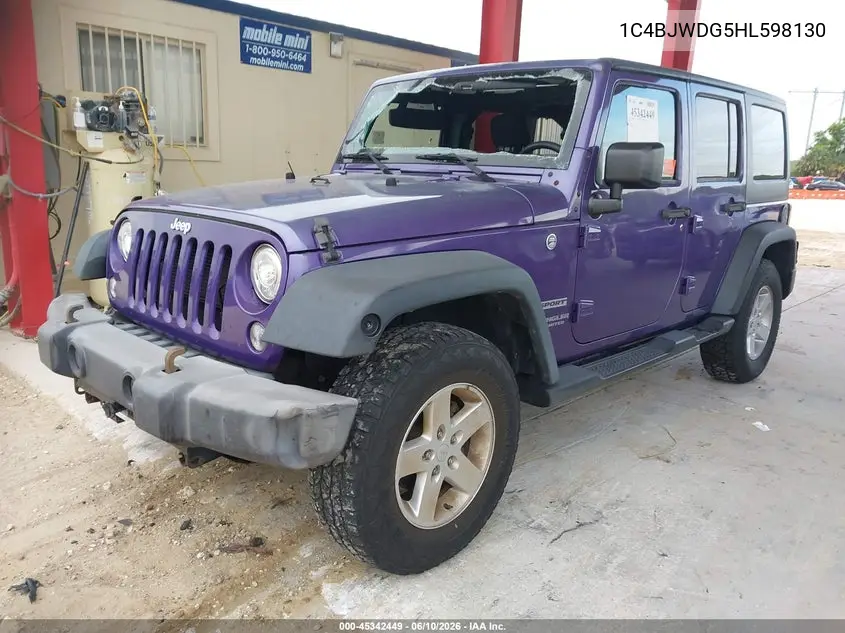 2017 Jeep Wrangler Unlimited Sport 4X4 VIN: 1C4BJWDG5HL598130 Lot: 45342449