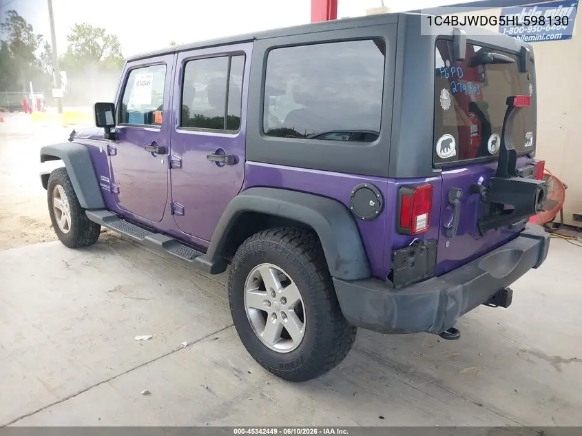 2017 Jeep Wrangler Unlimited Sport 4X4 VIN: 1C4BJWDG5HL598130 Lot: 45342449