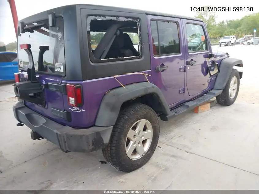2017 Jeep Wrangler Unlimited Sport 4X4 VIN: 1C4BJWDG5HL598130 Lot: 45342449