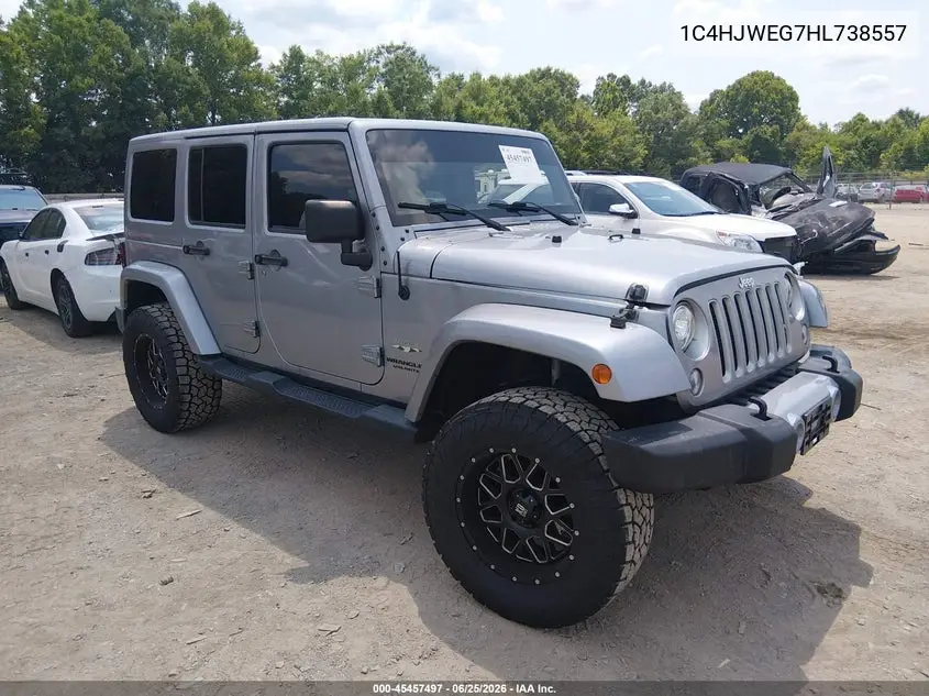 2017 Jeep Wrangler Unlimited Sahara VIN: 1C4HJWEG7HL738557 Lot: 45457497