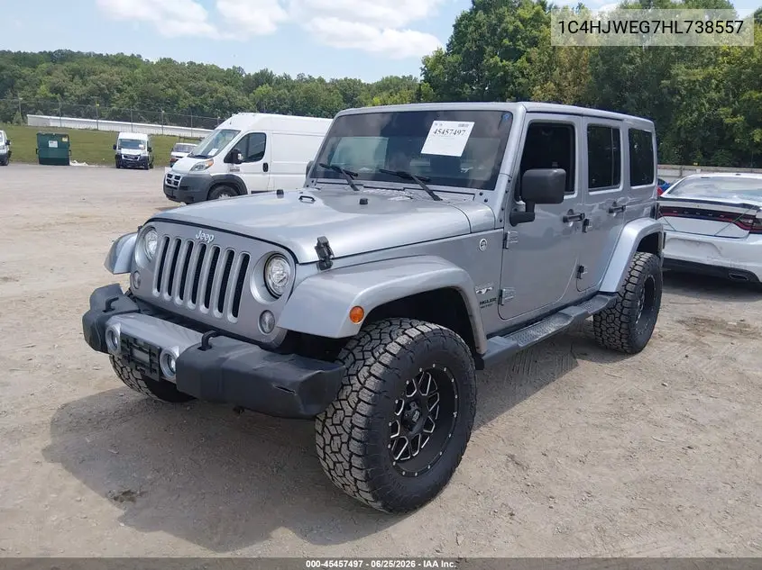 2017 Jeep Wrangler Unlimited Sahara VIN: 1C4HJWEG7HL738557 Lot: 45457497