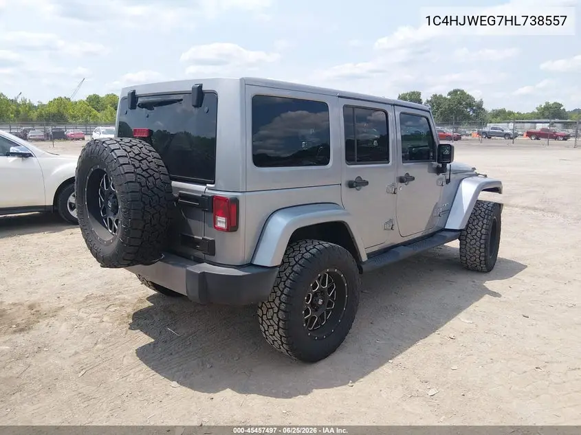 2017 Jeep Wrangler Unlimited Sahara VIN: 1C4HJWEG7HL738557 Lot: 45457497