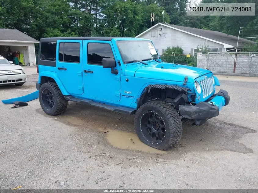 2017 Jeep Wrangler Unlimited Sahara VIN: 1C4BJWEG7HL724003 Lot: 45564610