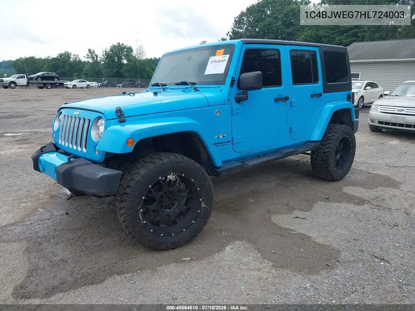 2017 Jeep Wrangler Unlimited Sahara VIN: 1C4BJWEG7HL724003 Lot: 45564610