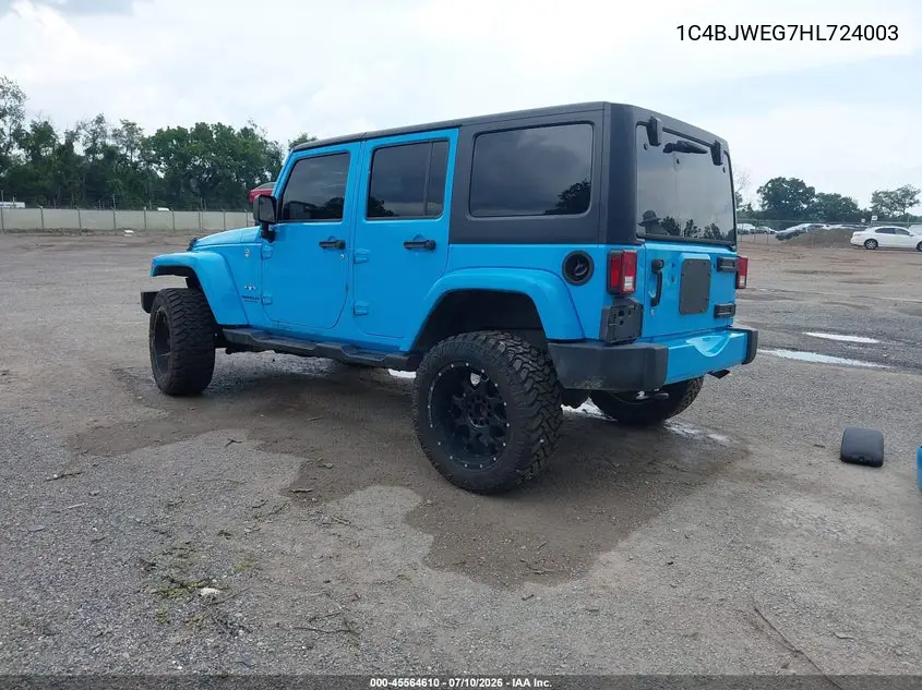 2017 Jeep Wrangler Unlimited Sahara VIN: 1C4BJWEG7HL724003 Lot: 45564610