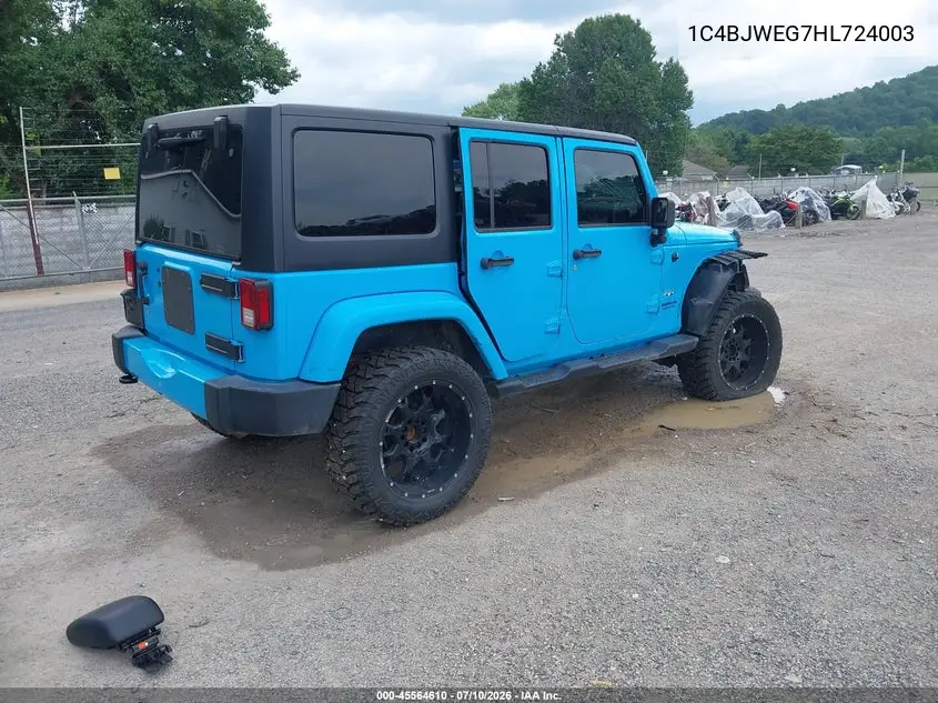 2017 Jeep Wrangler Unlimited Sahara VIN: 1C4BJWEG7HL724003 Lot: 45564610