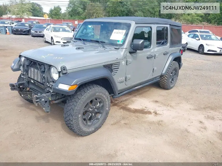 1C4HJXDN6JW249111 2018 Jeep Wrangler Unlimited Sport 4X4