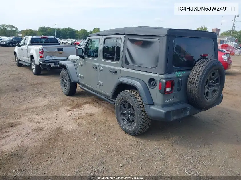 1C4HJXDN6JW249111 2018 Jeep Wrangler Unlimited Sport 4X4