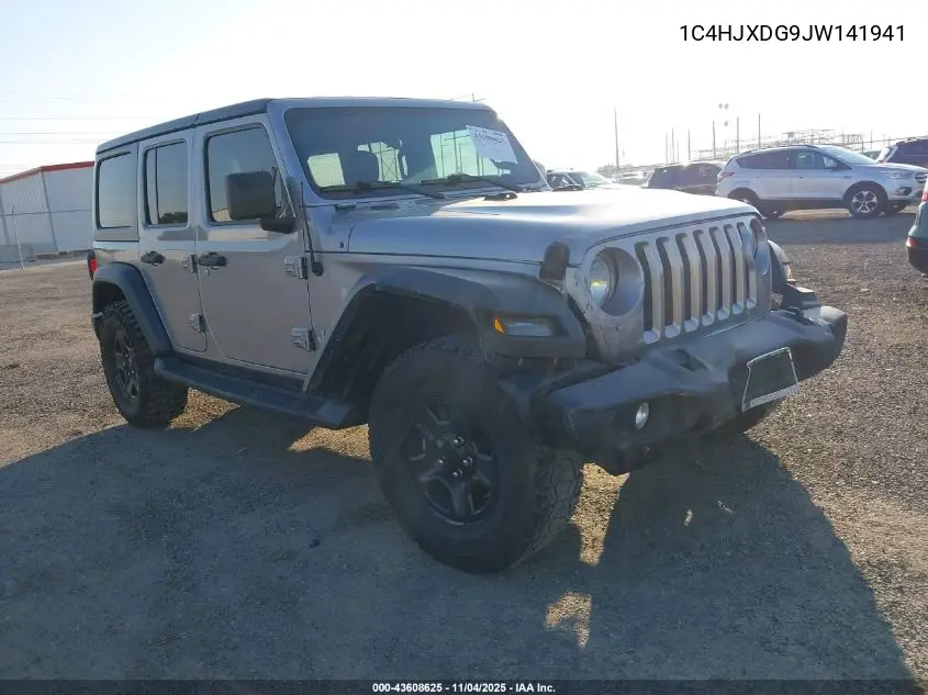 1C4HJXDG9JW141941 2018 Jeep Wrangler Unlimited Sport 4X4