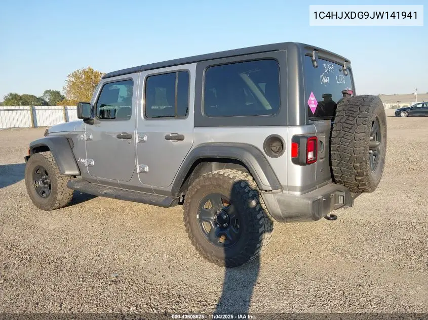 1C4HJXDG9JW141941 2018 Jeep Wrangler Unlimited Sport 4X4