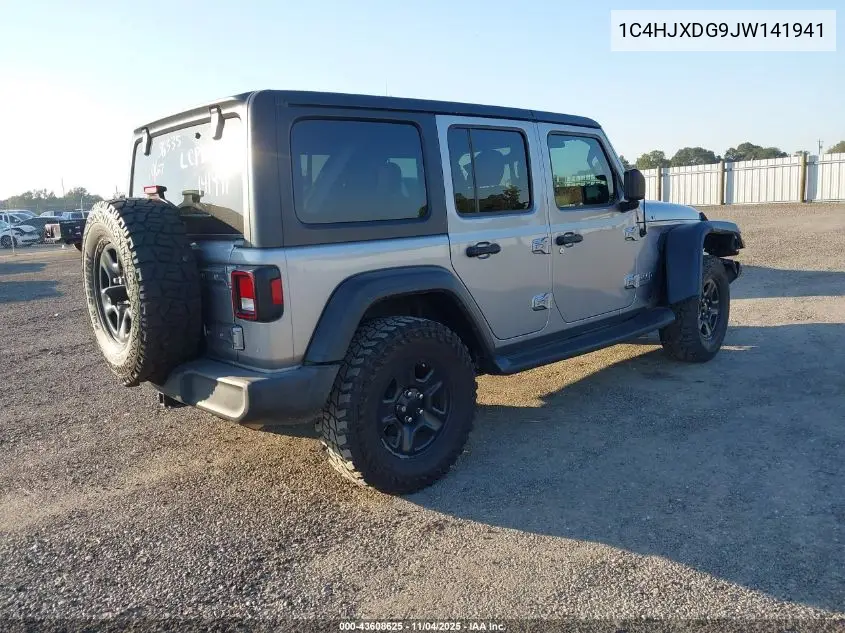 1C4HJXDG9JW141941 2018 Jeep Wrangler Unlimited Sport 4X4
