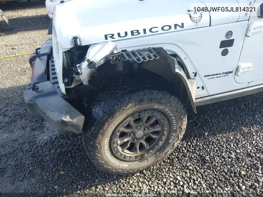 1C4BJWFG5JL814321 2018 Jeep Wrangler Jk Unlimited Rubicon 4X4
