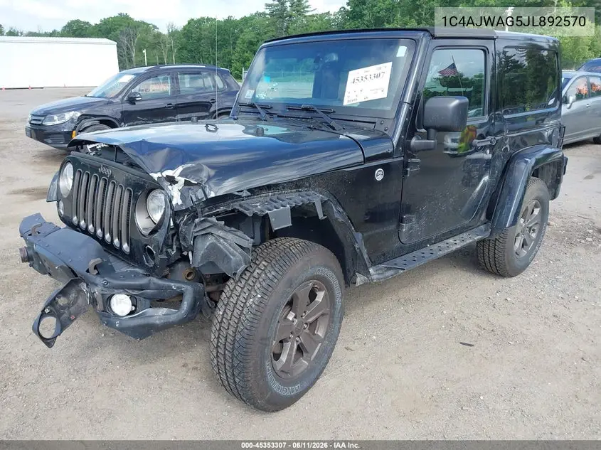 2018 Jeep Wrangler Jk Golden Eagle 4X4 VIN: 1C4AJWAG5JL892570 Lot: 45353307