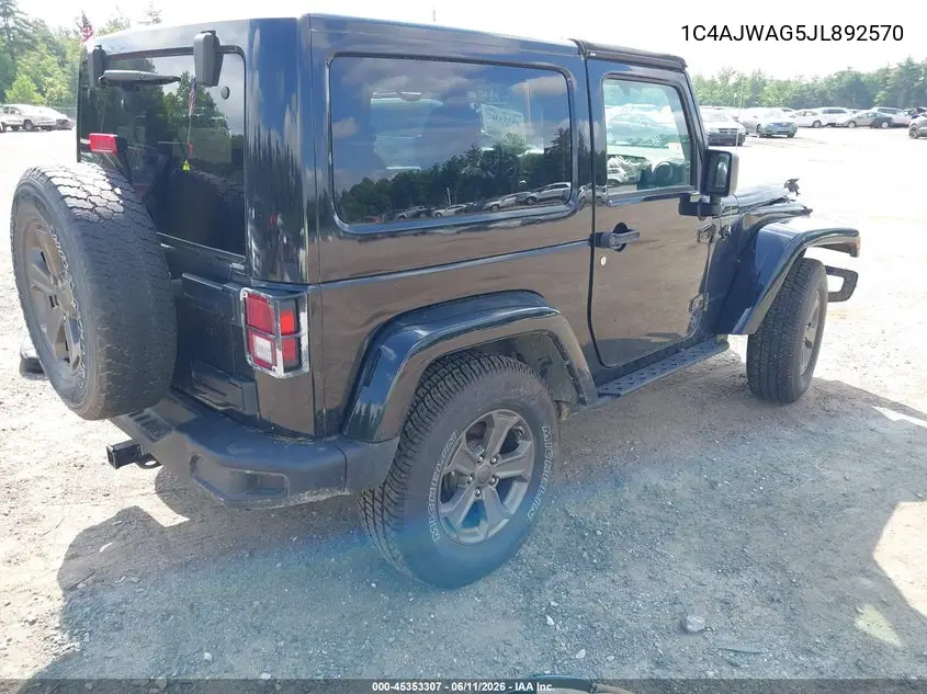 2018 Jeep Wrangler Jk Golden Eagle 4X4 VIN: 1C4AJWAG5JL892570 Lot: 45353307