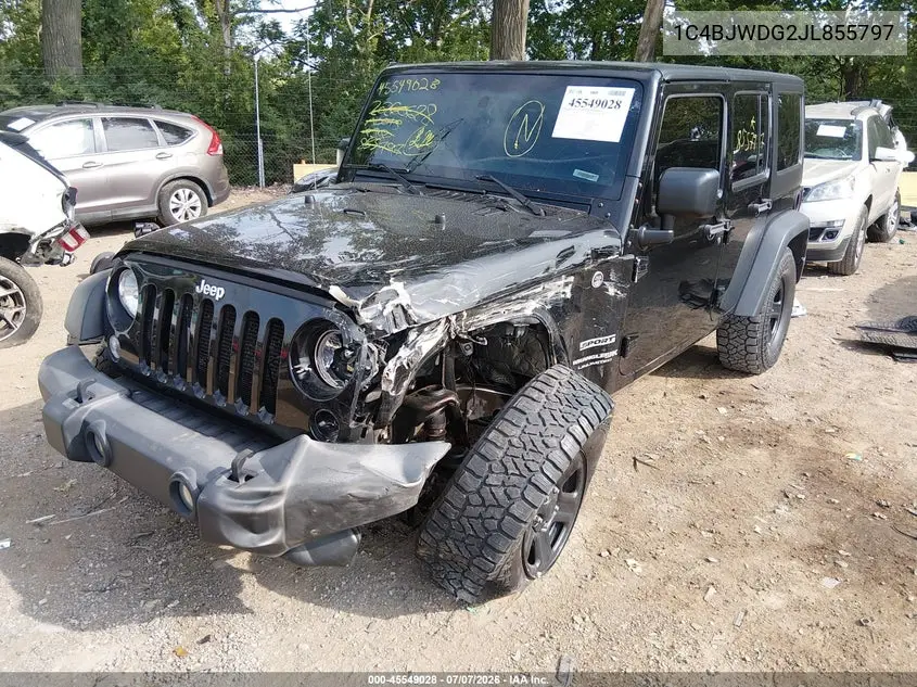 2018 Jeep Wrangler Jk Unlimited Sport 4X4 VIN: 1C4BJWDG2JL855797 Lot: 45549028