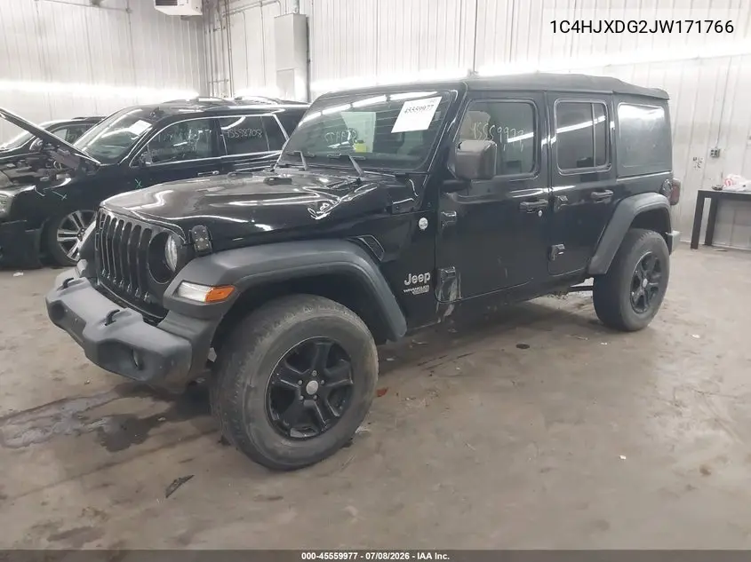 2018 Jeep Wrangler Unlimited Sport S 4X4 VIN: 1C4HJXDG2JW171766 Lot: 45559977