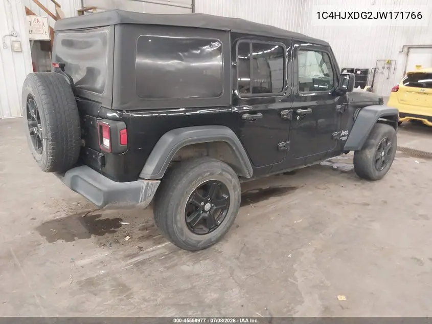2018 Jeep Wrangler Unlimited Sport S 4X4 VIN: 1C4HJXDG2JW171766 Lot: 45559977