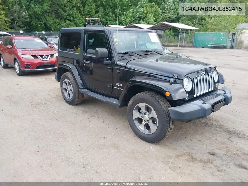 2018 Jeep Wrangler Jk Sahara 4X4 VIN: 1C4AJWBG4JL852415 Lot: 45572188