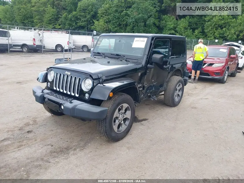 2018 Jeep Wrangler Jk Sahara 4X4 VIN: 1C4AJWBG4JL852415 Lot: 45572188