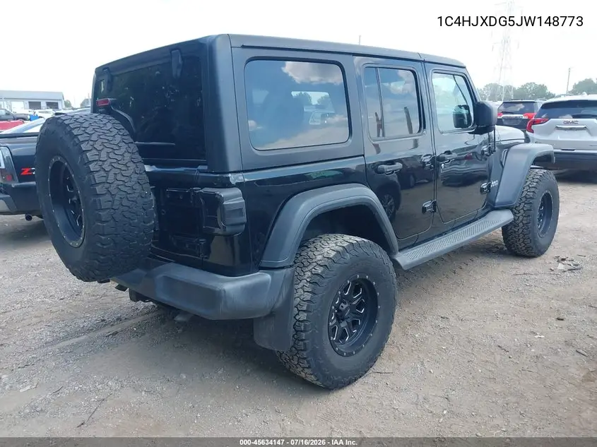 2018 Jeep Wrangler Unlimited Sport S 4X4 VIN: 1C4HJXDG5JW148773 Lot: 45634147