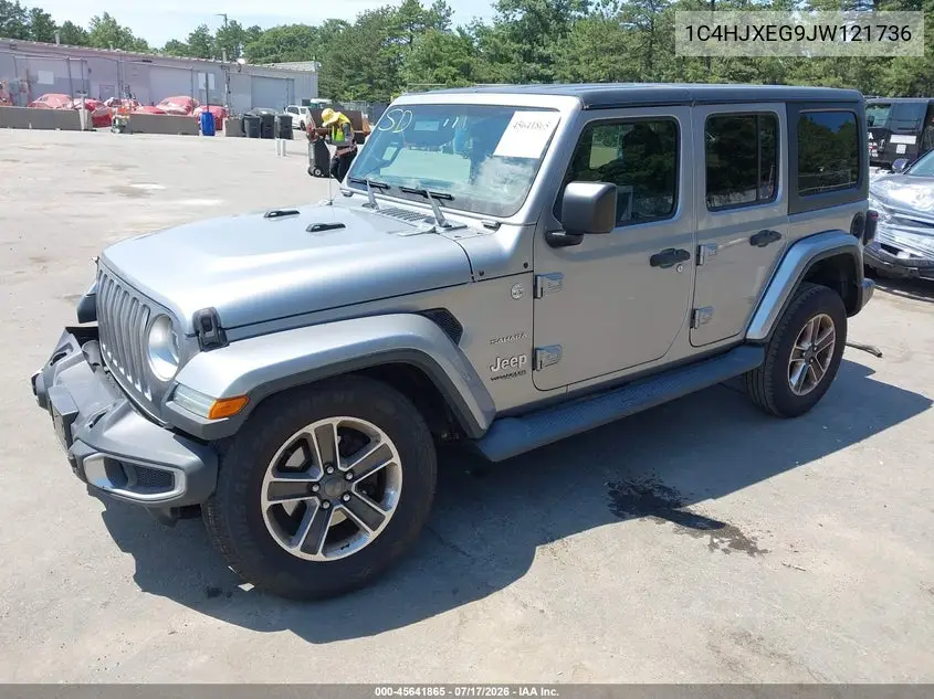 2018 Jeep Wrangler Unlimited Sahara 4X4 VIN: 1C4HJXEG9JW121736 Lot: 45641865
