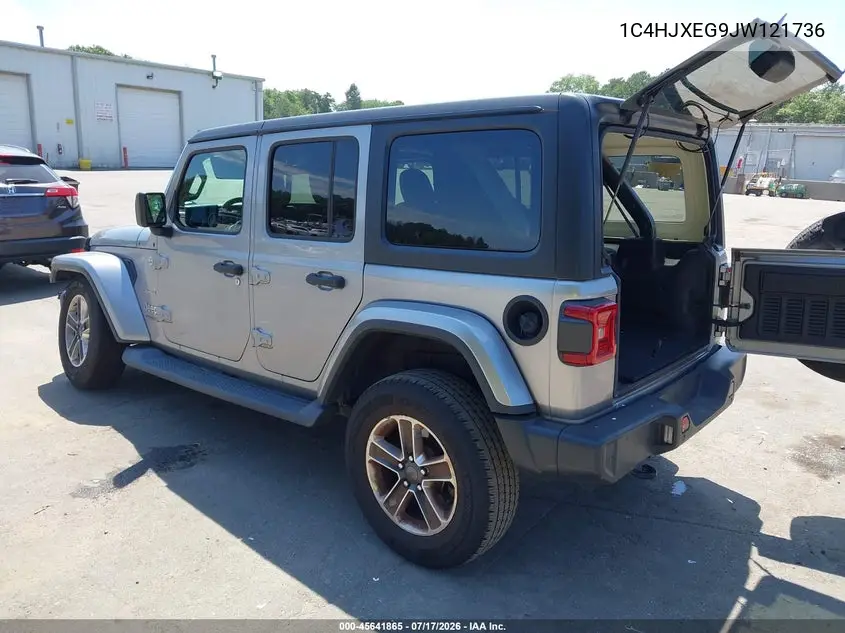 2018 Jeep Wrangler Unlimited Sahara 4X4 VIN: 1C4HJXEG9JW121736 Lot: 45641865