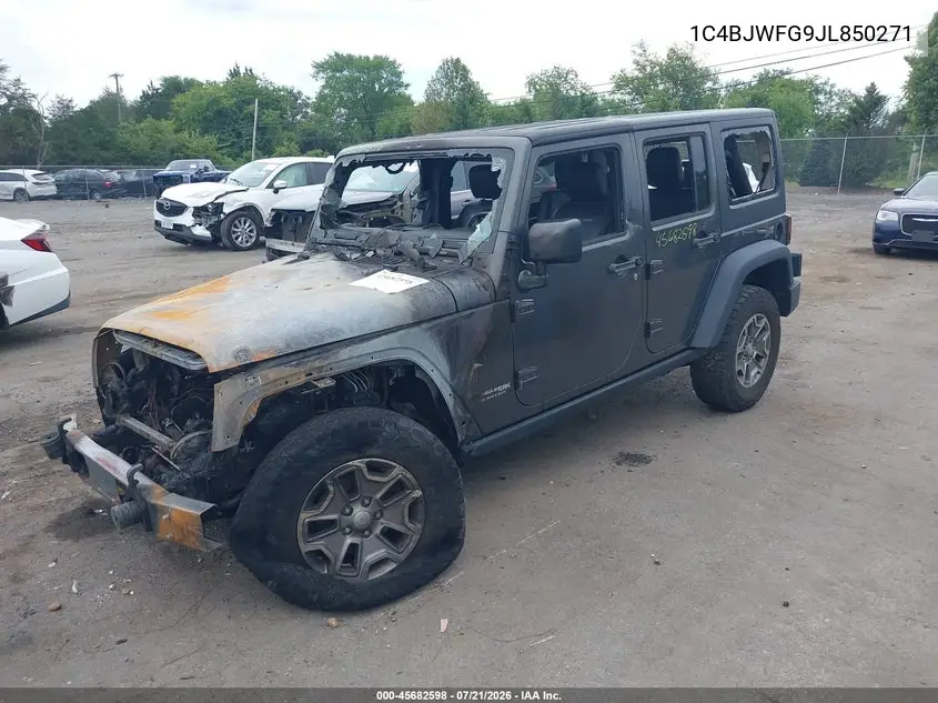 2018 Jeep Wrangler Jk Unlimited Rubicon 4X4 VIN: 1C4BJWFG9JL850271 Lot: 45682598