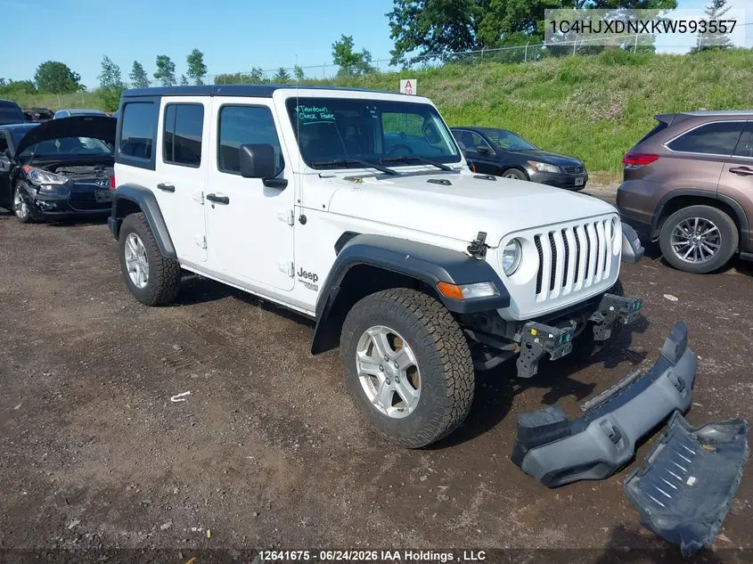 2019 Jeep Wrangler Unlimited Sport S 4X4 VIN: 1C4HJXDNXKW593557 Lot: 12641675