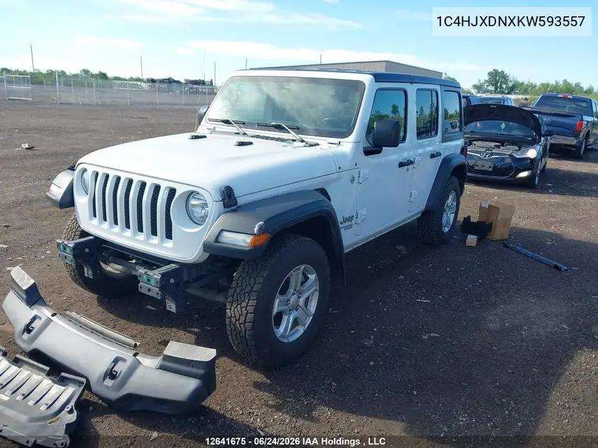 2019 Jeep Wrangler Unlimited Sport S 4X4 VIN: 1C4HJXDNXKW593557 Lot: 12641675