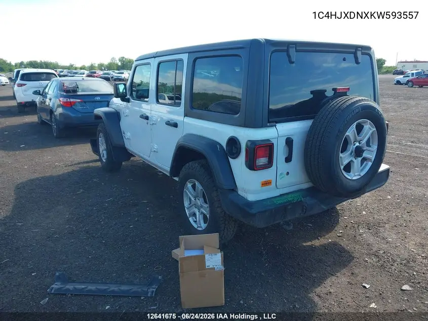 2019 Jeep Wrangler Unlimited Sport S 4X4 VIN: 1C4HJXDNXKW593557 Lot: 12641675