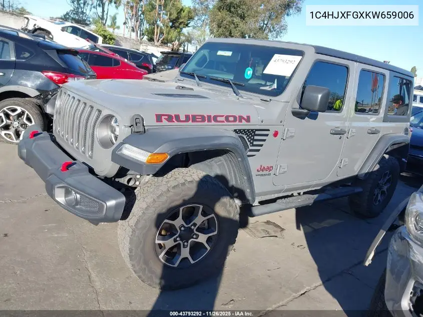1C4HJXFGXKW659006 2019 Jeep Wrangler Unlimited Rubicon 4X4