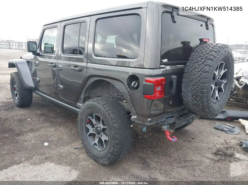 1C4HJXFN1KW514385 2019 Jeep Wrangler Unlimited Rubicon 4X4