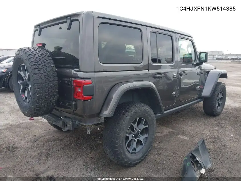 1C4HJXFN1KW514385 2019 Jeep Wrangler Unlimited Rubicon 4X4