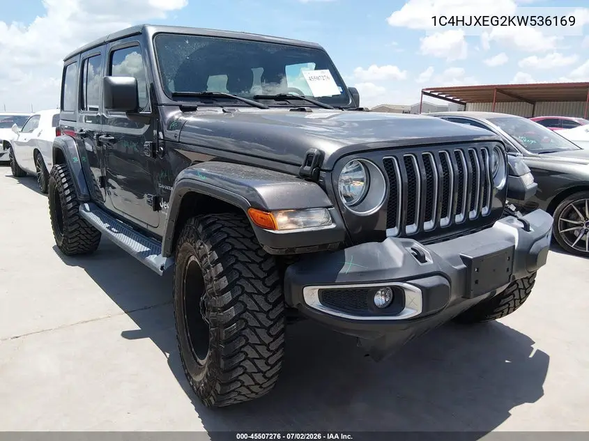 2019 Jeep Wrangler Unlimited Sahara 4X4 VIN: 1C4HJXEG2KW536169 Lot: 45507276