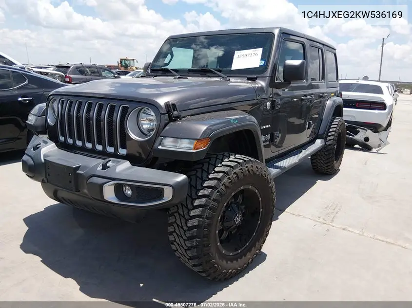 2019 Jeep Wrangler Unlimited Sahara 4X4 VIN: 1C4HJXEG2KW536169 Lot: 45507276