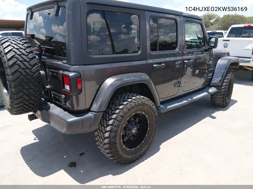 2019 Jeep Wrangler Unlimited Sahara 4X4 VIN: 1C4HJXEG2KW536169 Lot: 45507276