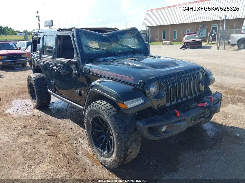 2019 Jeep Wrangler Unlimited Rubicon 4X4 VIN: 1C4HJXFG5KW525326 Lot: 45625423