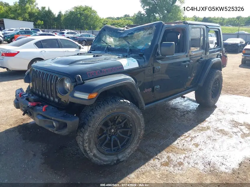 2019 Jeep Wrangler Unlimited Rubicon 4X4 VIN: 1C4HJXFG5KW525326 Lot: 45625423