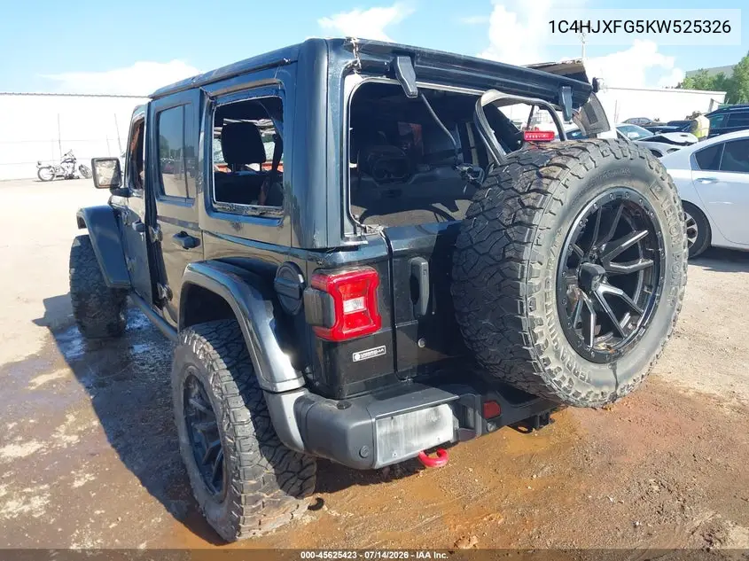 2019 Jeep Wrangler Unlimited Rubicon 4X4 VIN: 1C4HJXFG5KW525326 Lot: 45625423