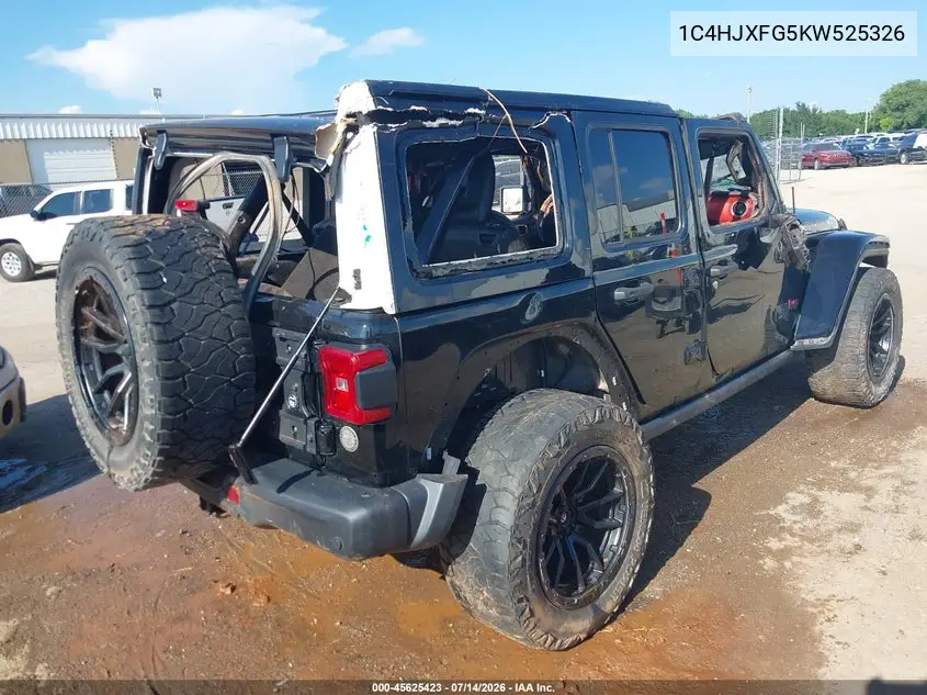 2019 Jeep Wrangler Unlimited Rubicon 4X4 VIN: 1C4HJXFG5KW525326 Lot: 45625423