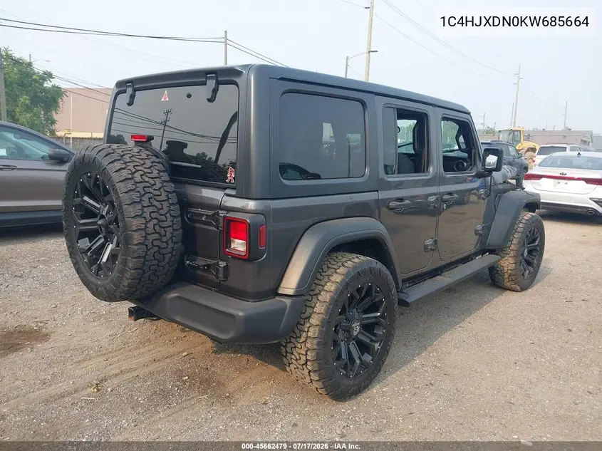 2019 Jeep Wrangler Unlimited Sport Altitude 4X4 VIN: 1C4HJXDN0KW685664 Lot: 45662479