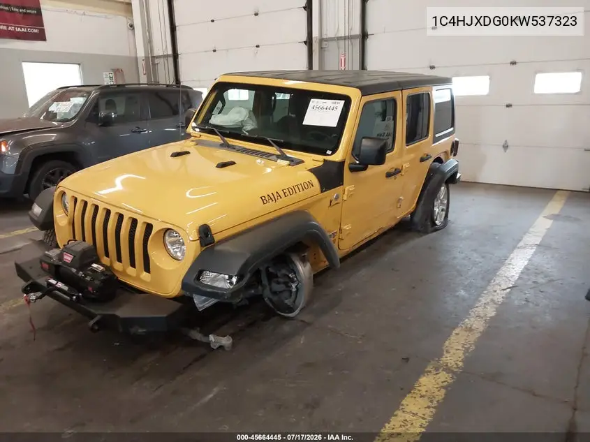 2019 Jeep Wrangler Unlimited Sport S 4X4 VIN: 1C4HJXDG0KW537323 Lot: 45664445
