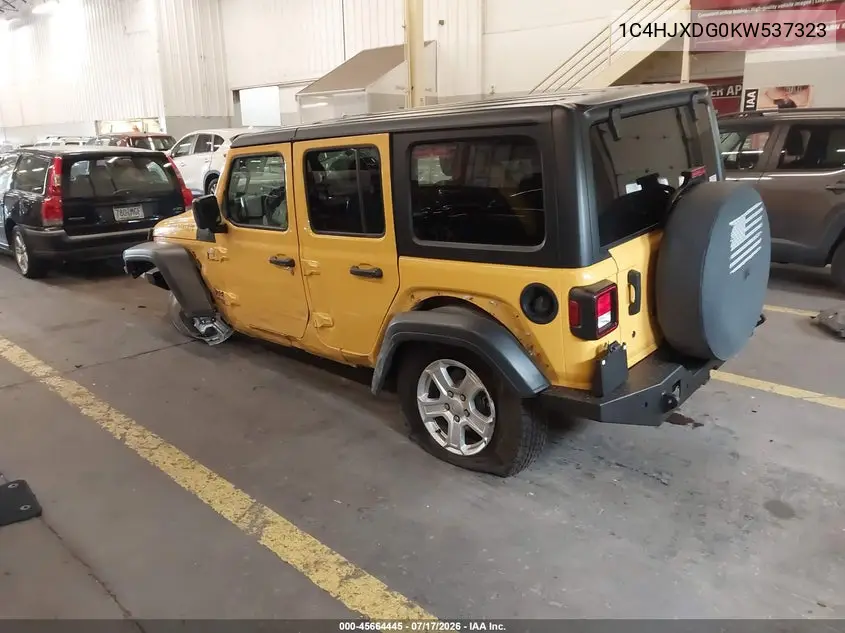 2019 Jeep Wrangler Unlimited Sport S 4X4 VIN: 1C4HJXDG0KW537323 Lot: 45664445