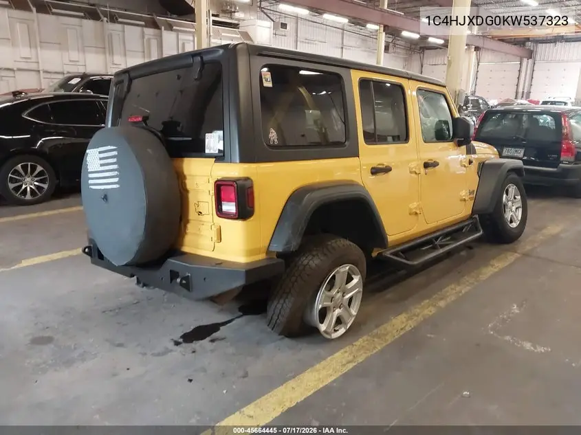 2019 Jeep Wrangler Unlimited Sport S 4X4 VIN: 1C4HJXDG0KW537323 Lot: 45664445