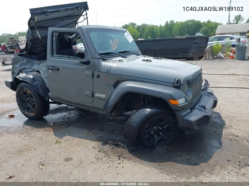 2020 Jeep Wrangler Sport 4X4 VIN: 1C4GJXAG5LW189102 Lot: 45639683