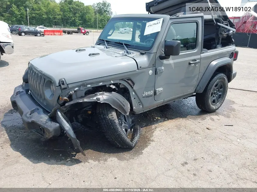 2020 Jeep Wrangler Sport 4X4 VIN: 1C4GJXAG5LW189102 Lot: 45639683