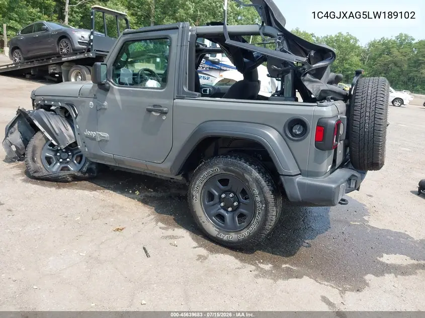 2020 Jeep Wrangler Sport 4X4 VIN: 1C4GJXAG5LW189102 Lot: 45639683